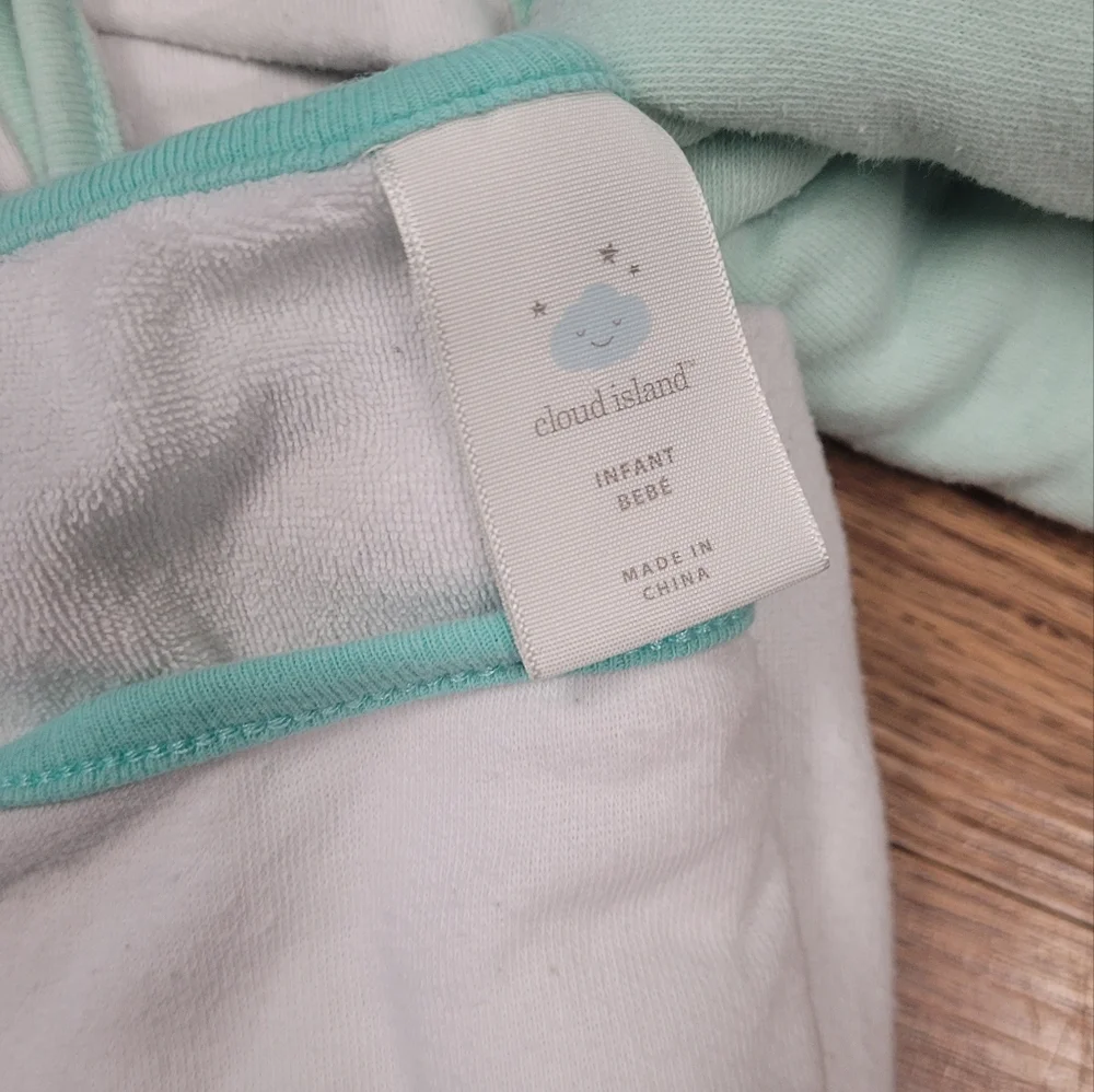 Cloud Island Hooded Towels Blue Elephants Set of 3